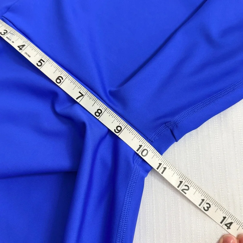 Alo Yoga Women Performace Leggings S Blue Cropped Side Zip Pocket Activewear Gym